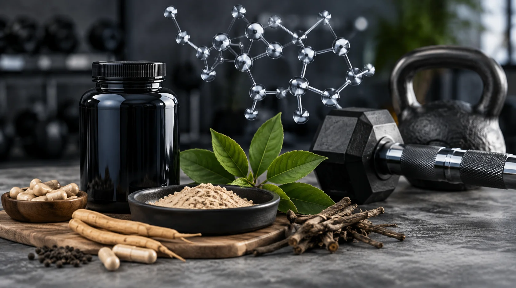 Man reviewing a bottle of natural testosterone support supplement capsules